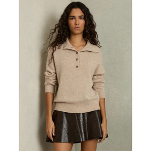 REISS AVA Wool Cashmere Open Neck Jumper